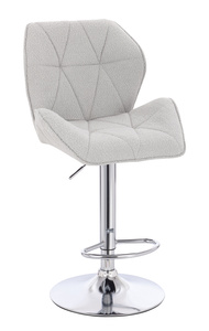 HR212W Scaun Gri Boucle cu Bază Cromata