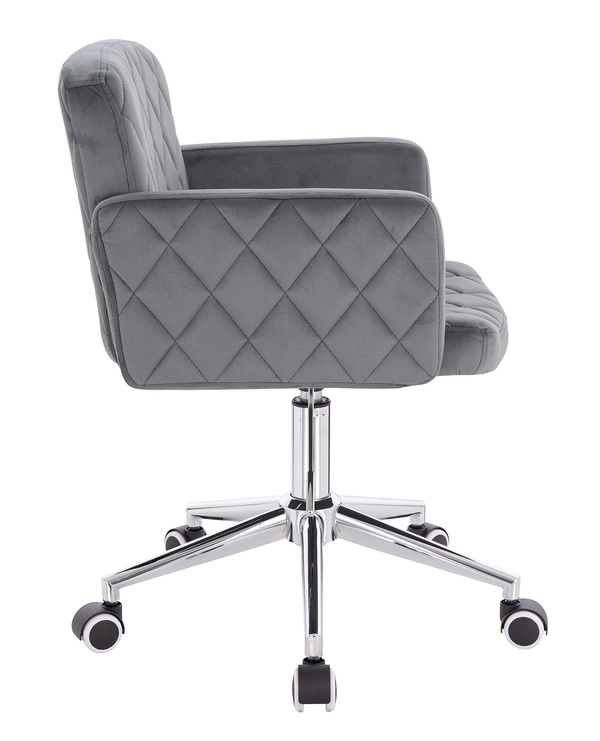 HR802K Scaun Grafit din Catifea cu Bază Cromata