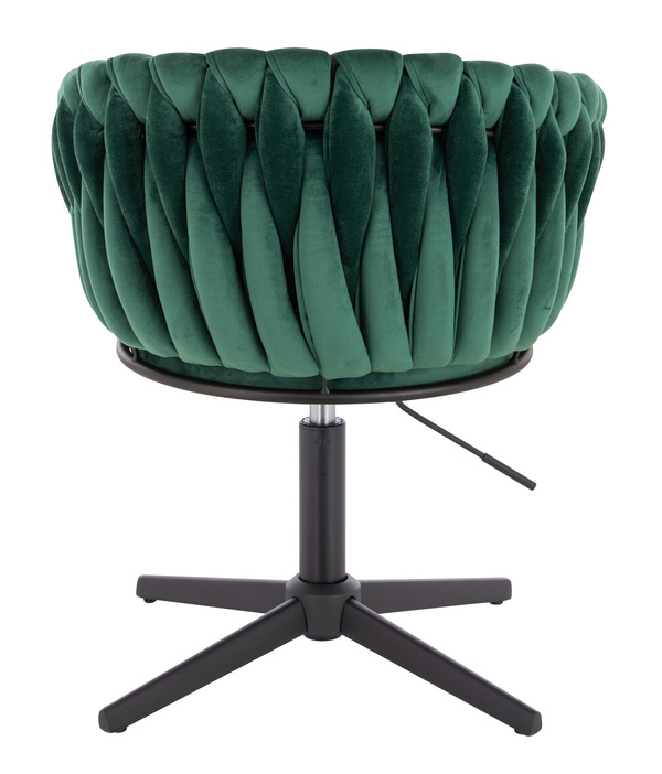 HR750CROSS Scaun Verde din Catifea cu Bază Neagră