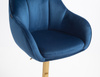 HR2055W Scaun Bleumarin din Catifea cu Bază Aurie