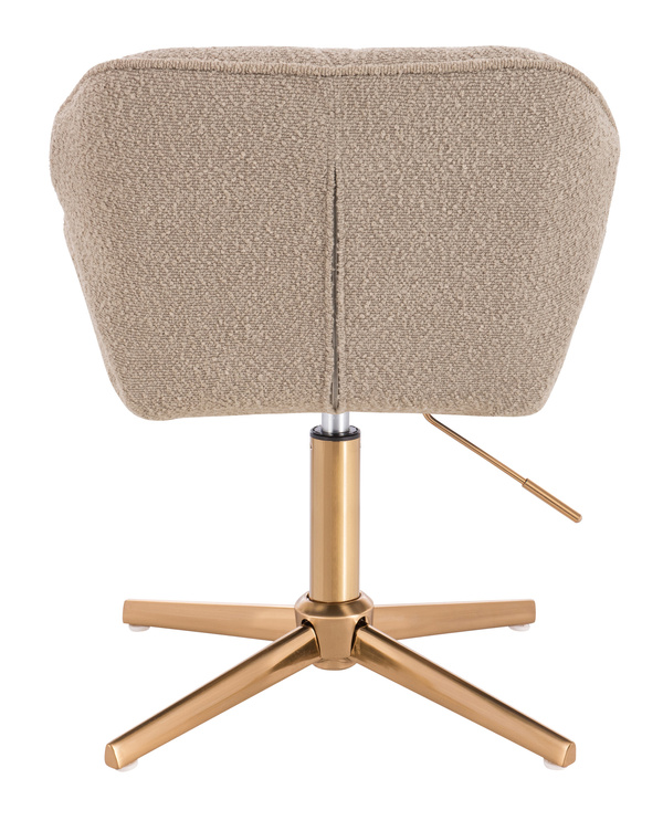HR111CROSS Scaun Latte Boucle cu Bază Aurie