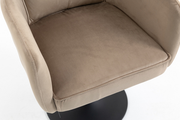 HR250N Scaun Catifea Latte Bază Neagră