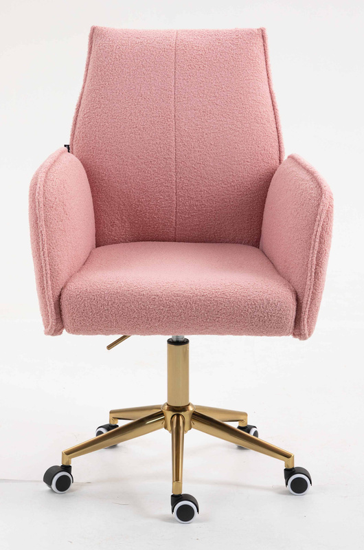 HR280K Scaun Roz Pudra Boucle cu Bază Aurie