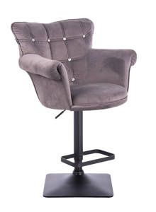 HR804KW scaun Catifea Grafit cu Bază Neagră