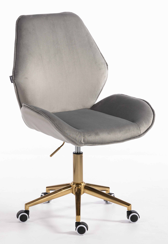 HR350K Scaun Gray din Catifea Bază Aurie