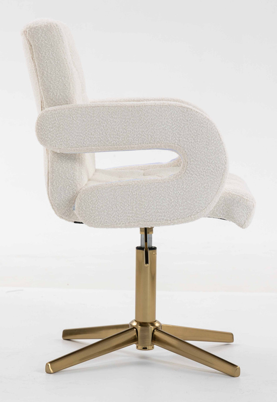 HR8404CROSS Scaun Crem Boucle cu Bază Aurie