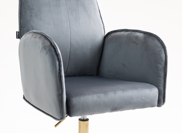 HR280K Scaun Grafit  din Catifea cu Bază Aurie