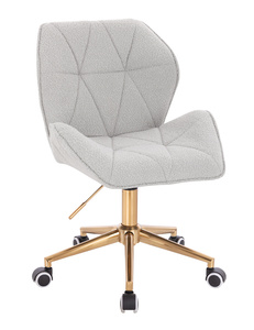 HR212K Scaun Gri Boucle cu Bază Aurie