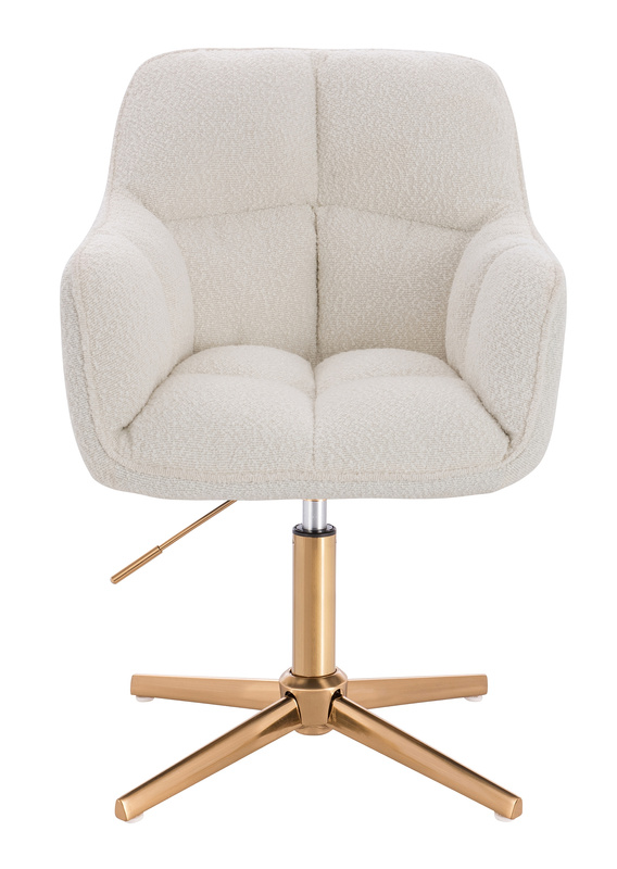 HR550CROSS Scaun Crem Boucle cu Bază Aurie