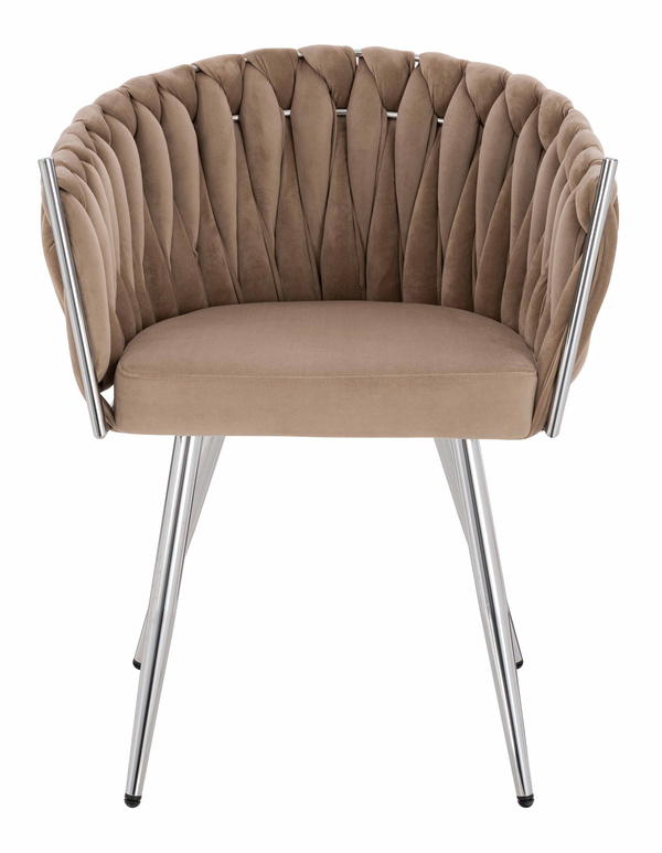 HR750 Scaun cu picioare Cromata Latte din Catifea