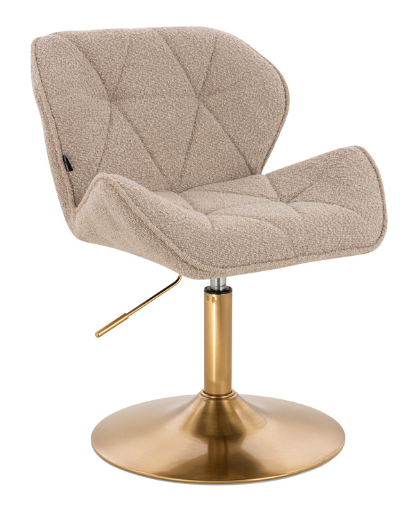 HR111N Scaun Latte Boucle cu Bază Aurie