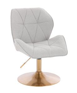 HR212N Scaun Gri Boucle cu Bază Aurie