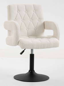 HR8404N Scaun Crem Boucle cu Bază Neagră