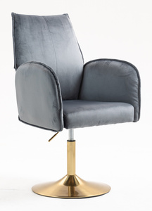 HR280N Scaun Grafit  din Catifea cu Bază Aurie