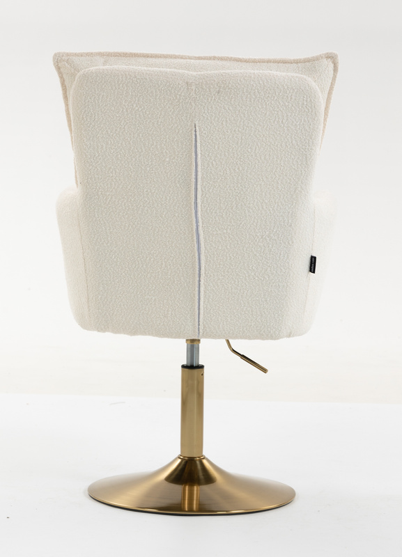 HR250N Scaun Crem Boucle Bază Aurie