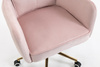 HR250K Scaun Catifea Roz Pudra Bază Aurie