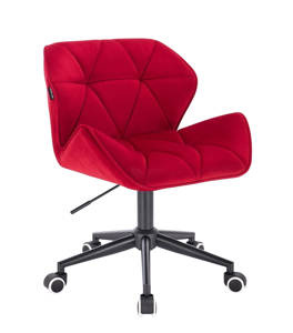 HR111K Scaun Roșu Catifea cu Bază Neagră