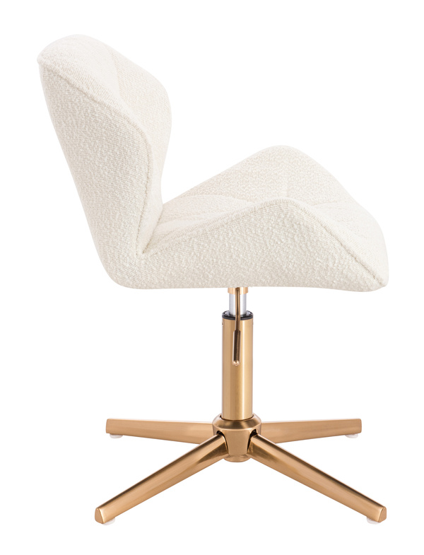 HR111CROSS Scaun Crem Boucle cu Bază Aurie