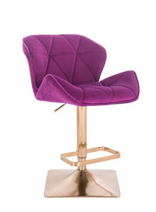 HR111KW Scaun Fucsia Velur cu Bază Aurie