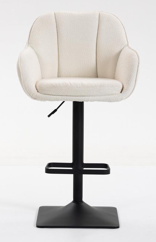 HR2055KW Scaun Crem din Boucle cu Bază Neagră