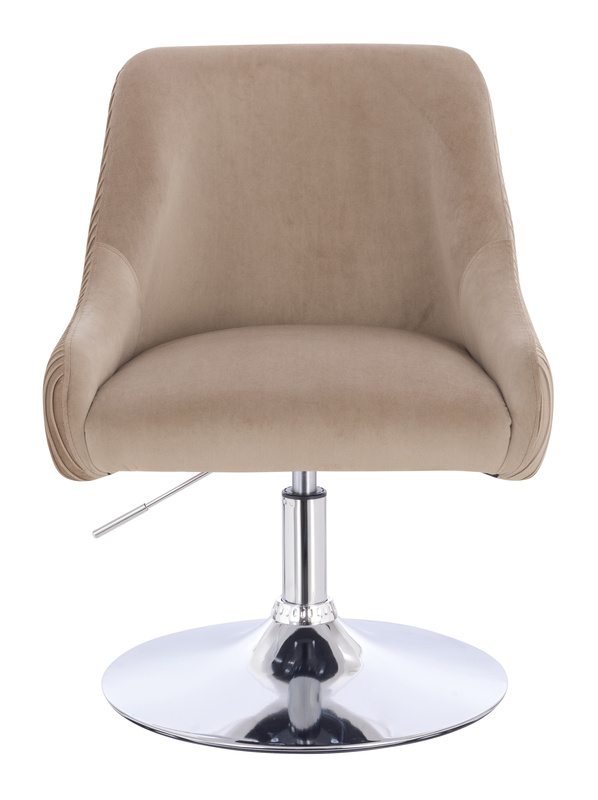 HR920N Scaun Latte din Catifea cu Bază Cromata