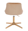 HR1054CROSS Scaun Roz Catifea cu Bază Aurie