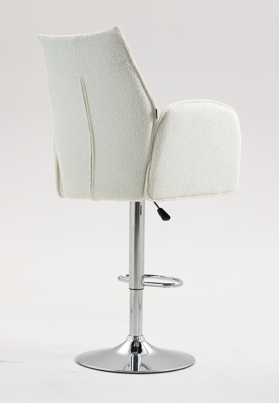 HR280W Scaun Crem Boucle cu Bază Cromata