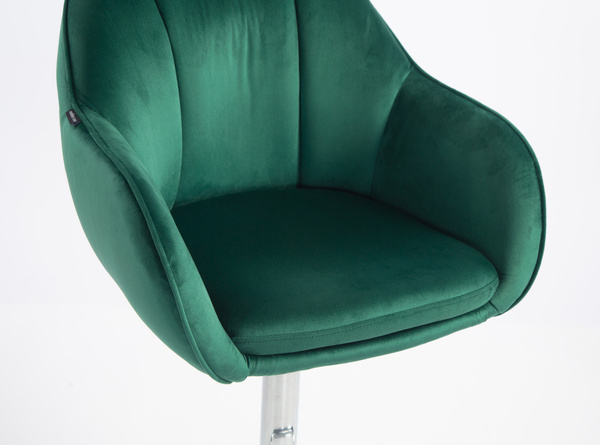 HR2055W Scaun Verde din Catifea cu Bază Cromata