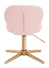 HR193CROSS Scaun Roz Pudra Boucle cu Bază Aurie