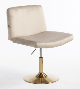 HR150N Scaun Latte din Catifea cu Bază Aurie