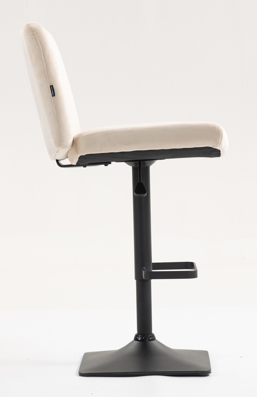 HR150KW Scaun Crem din Catifea cu Bază Neagră