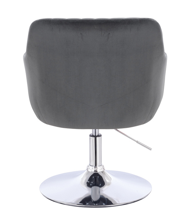 HR190N Scaun Grafit din Catifea cu Bază Cromata