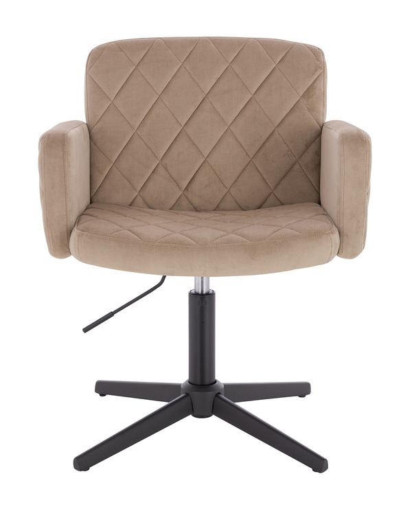 HR802CROSS Scaun Latte din Catifea cu Bază Neagră