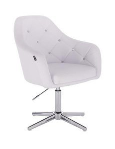 HC830CROSS Scaun Alb de Piele