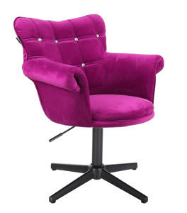 HR804CCROSS Scaun Catifea Fucsia cu Bază Neagră