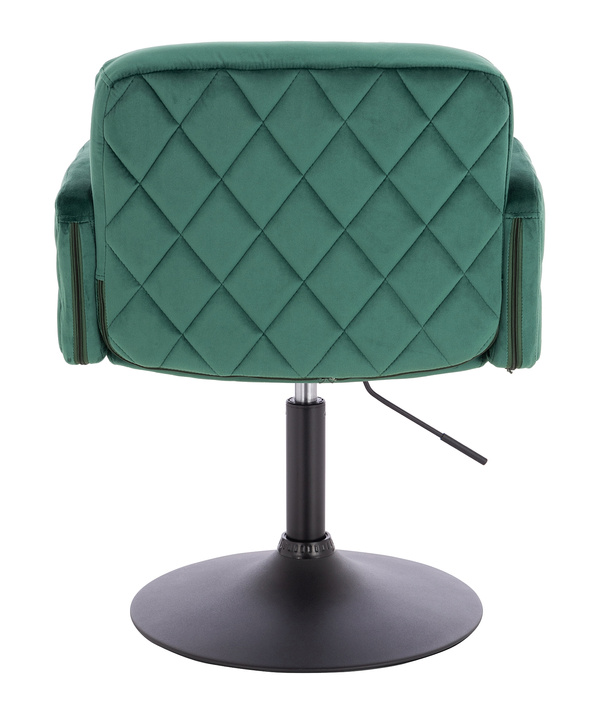 HR802N Scaun Verde din Catifea cu Bază Neagră