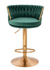 HR450W Scaun Verde din Catifea cu Bază Aurie