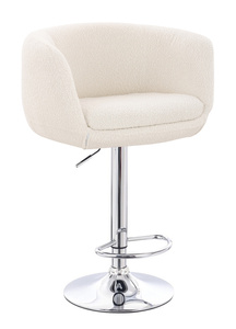 HR333W Scaun Boucle Crem cu Bază Cromata