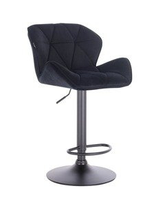 HR111W Scaun Catifea Neagră Velur cu Bază Neagra