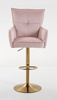 HR250W Scaun Catifea Roz Pudra Bază Aurie