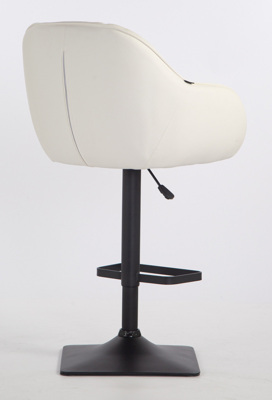 HR2055KW Scaun Alb din Piele Ecologica cu Bază Neagră