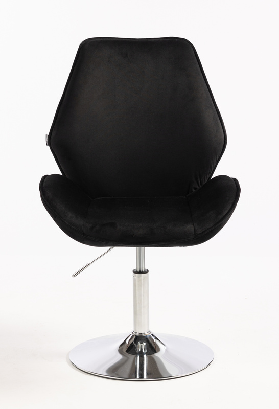 HR350N Scaun Neagră din Catifea Bază Cromata