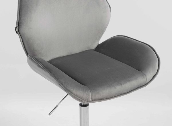 HR350N Scaun Gray din Catifea Bază Cromata