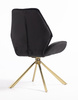 HR350 BAZĂ STEA Scaun Neagră din Catifea Bază Aurie