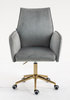 HR280K Scaun Gray din Catifea cu Bază Aurie