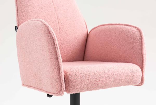 HR280W Scaun Roz Pudra Boucle cu Bază Neagră