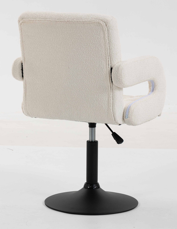 HR8404N Scaun Crem Boucle cu Bază Neagră