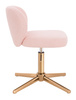 HR193CROSS Scaun Roz Pudra Boucle cu Bază Aurie