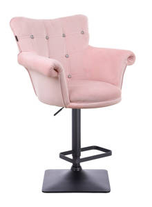 HR804KW scaun Catifea Roz cu Bază Neagră