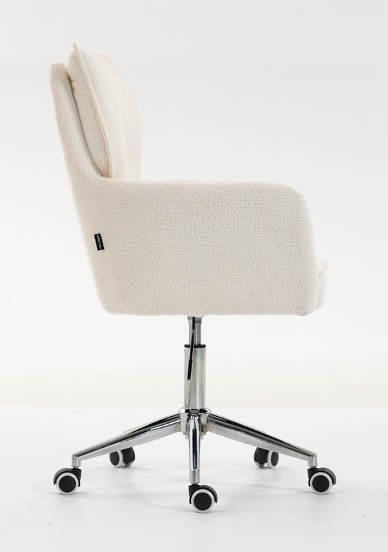 HR250K Scaun Crem Boucle Bază Cromata